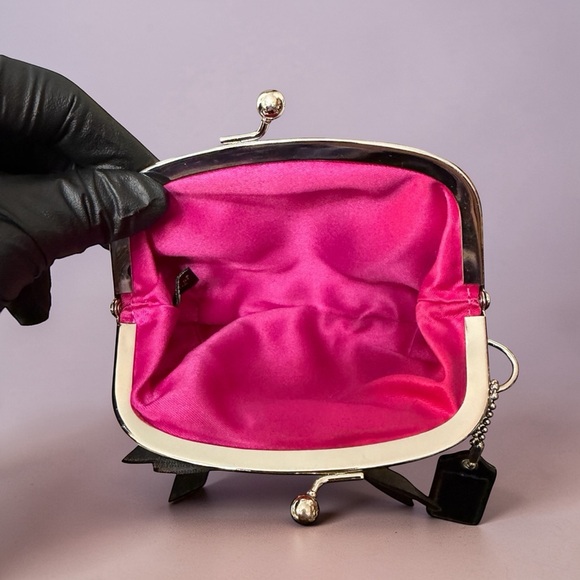 Coach Poppy Signature Tartan Plaid Kiss Lock Coin Purse (A474) - Picture 5 of 6